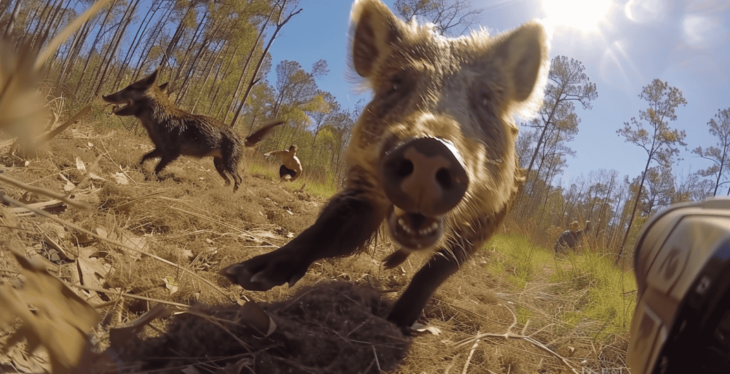 Massive Wild Boar and Wolf Dog Engage On Viral Video