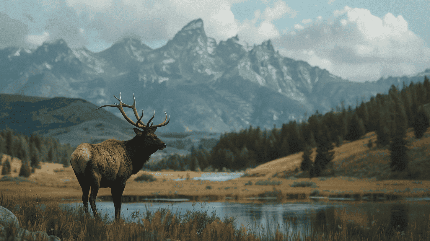 Big Elk in the Mountains by Animals Around the Globe