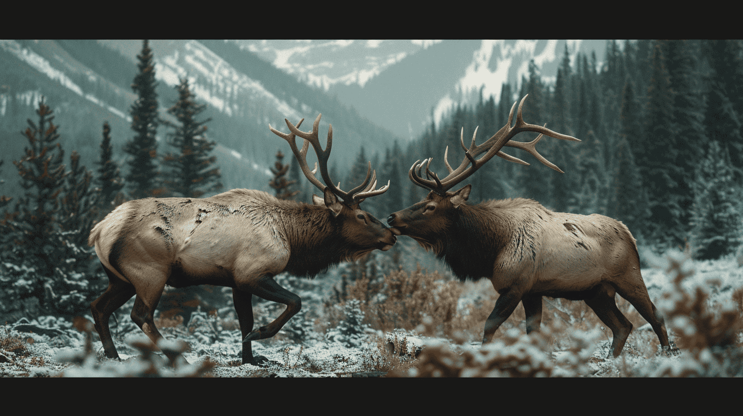 2 mal elk in winter by Animals Around the Globe